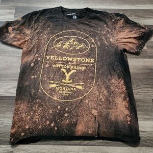 YELLOWSTONE Dutton Ranch Distressed Custom Graphic Tee Size Large New
